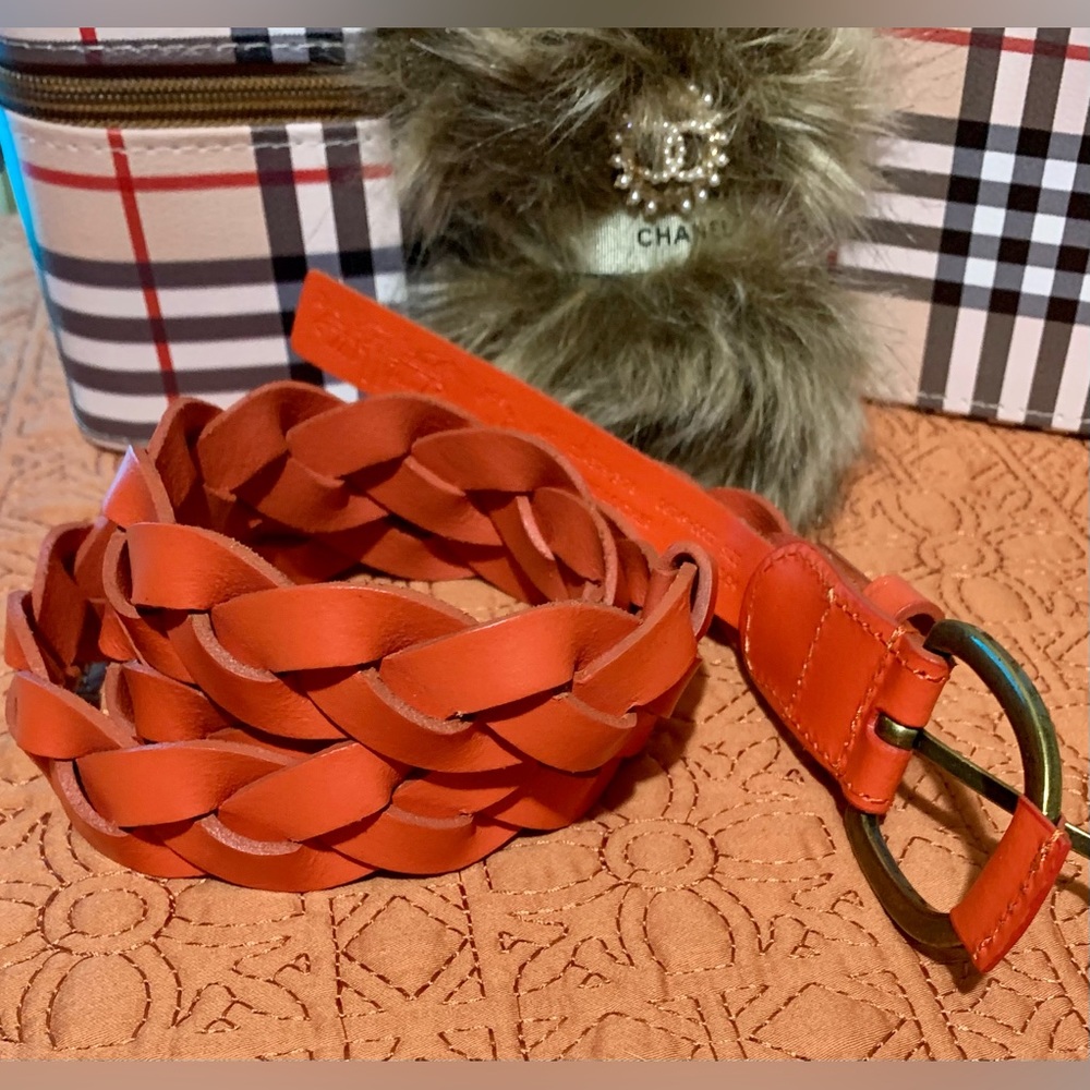 🍀Levi’s cinturón para mujer/de piel / color Orange,Sz 34🍀#5LS